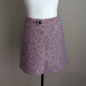 Wool Blend A-Line Mini Skirt